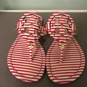Tory Burch Miller Sandals Striped 9